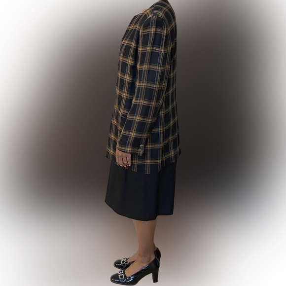 J.Gallery Window Pane Plaid Collarless Suit Size 18 - Picture 3 of 8